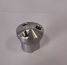 Aluminum manifold round 1 inlet 1/4" NPT thread and 3 outlets 1/8" NPT thread