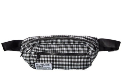 Ted Baker- YAZA- Gingham Pleated Belt Bag- Black- NWT- $130