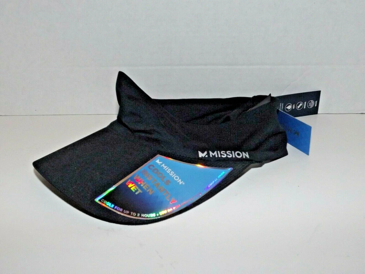 MIssion Instant Cooling Visor Hat UPF 50 Black 109311 New With