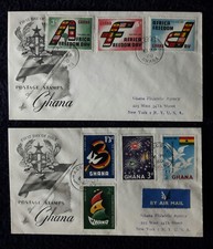 Ghana 1960 FDC R-Air Mail Freedom Day and Justice Mi Nr 73/76 77/79