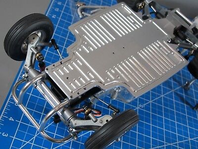 Placa de chasis de aluminio para Tamiya 1//10 RC Sand Scorcher Buggy Champ lucha