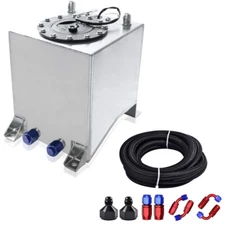 2.5 Gallon Aluminium Fuel Cell Gas Tank+Cap&Level Sender+Fuel Line Fittings Kit