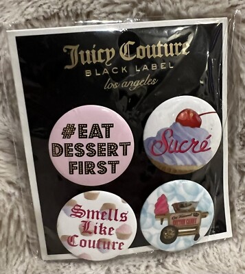 Juicy Couture Black Label Los Angeles 4 Pin Set Sealed In Plastic