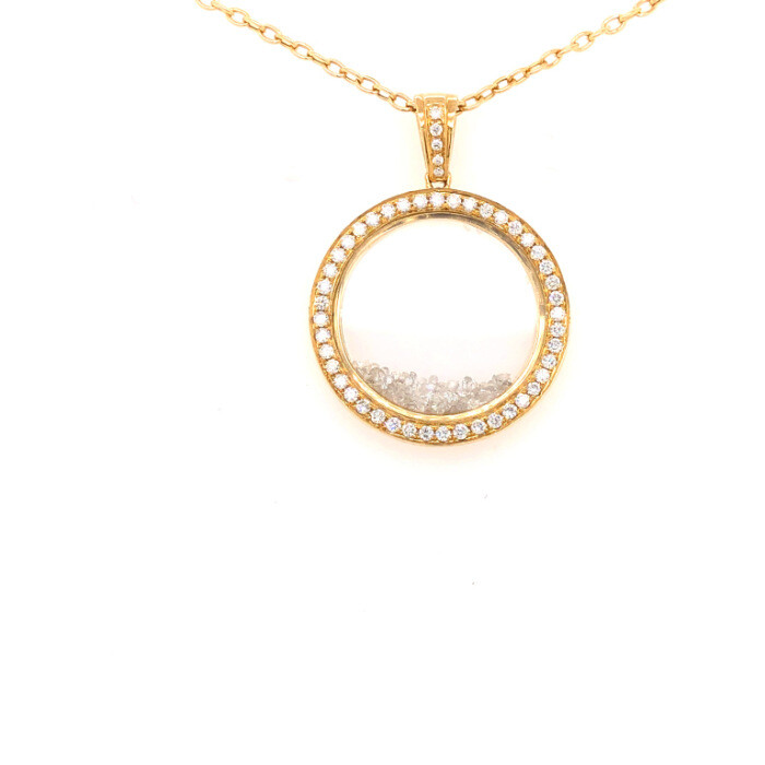 ESTATE 1.05CT DIAMOND 18KT YELLOW GOLD 3D CLASSIC ROUND FLOATING