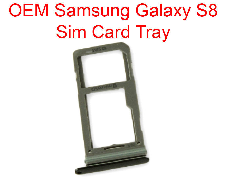 Black Sim Card Tray and MicroSD Card Tray for Samsung Galaxy S8 G950/S8