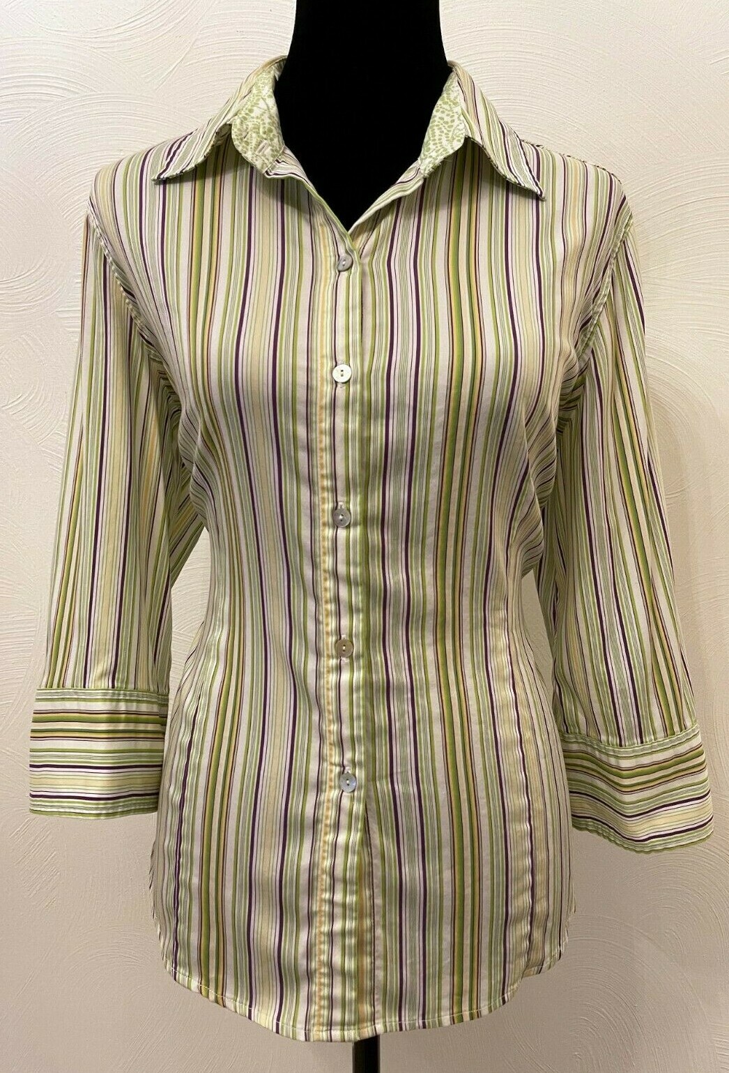Chico's Womens Button Down Collared Blouse Size 2… - image 1