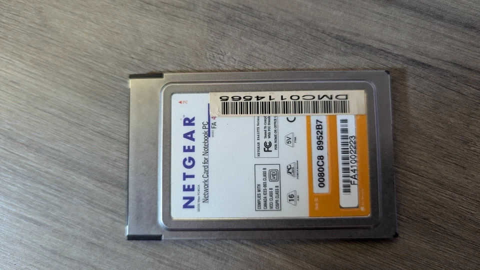 💥NETGEAR PCMCIA 10/100 ETHERNET LAN ADAPTER NOTEBOOK PC CARD FA 410TX - image 2 of 2