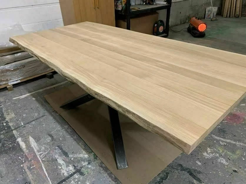Solid Oak Dining Table Made To Order Industrial Loft Style Raw Oak - Image 2 of 4