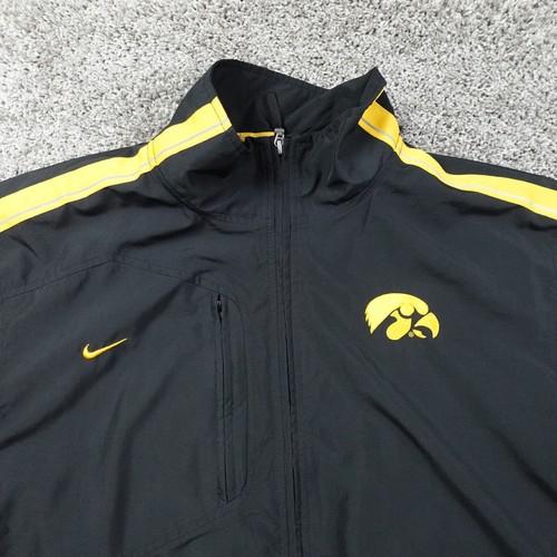 Vintage Iowa Nike Jacket Mens Large Full Zip Y2K Swoosh Caitlin Clark Black - Picture 2 of 11
