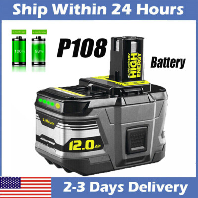 18V For Ryobi P108 ONE Lithium Battery P104 P109 P102 P107 