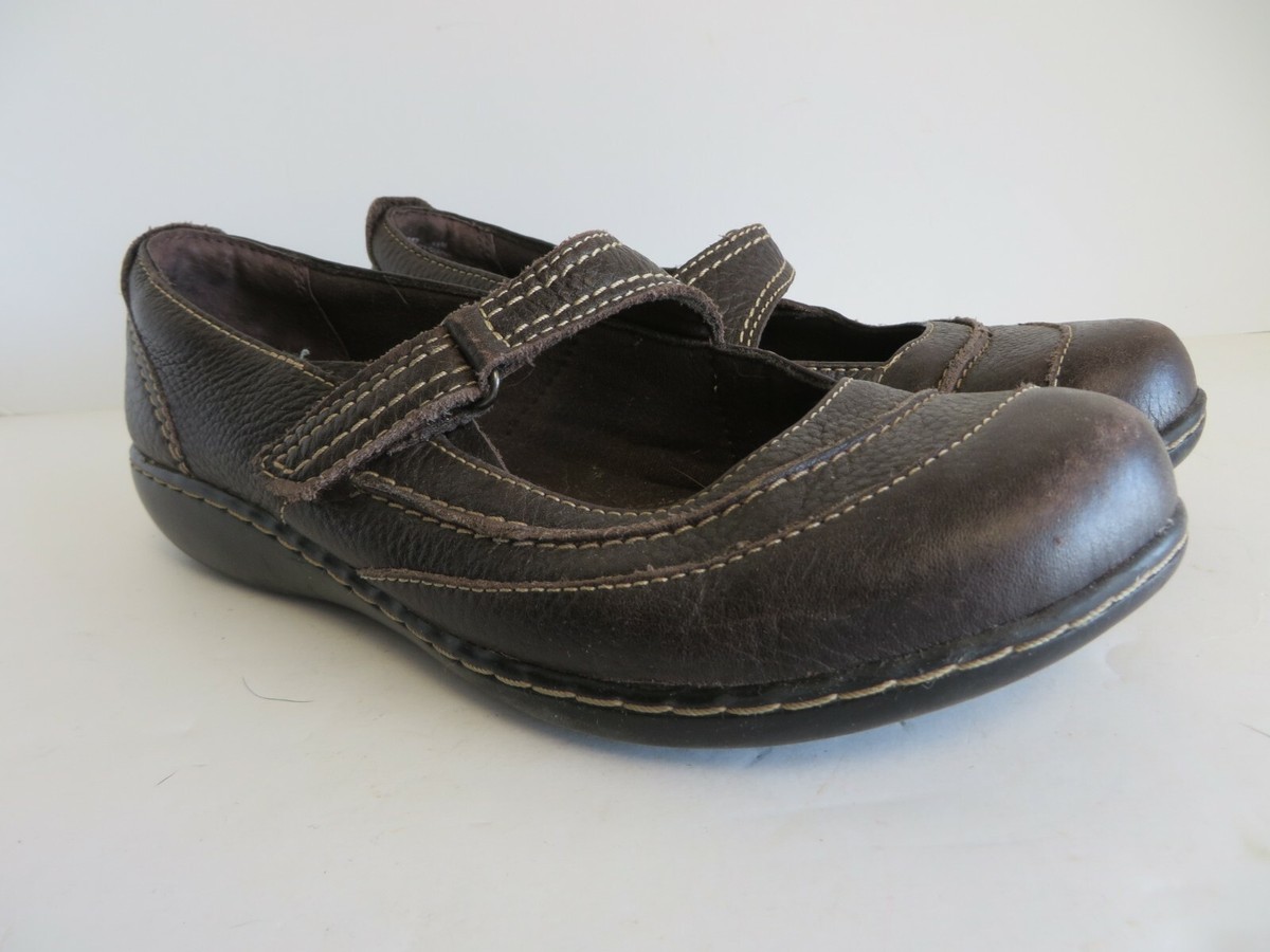 Clarks Bendables Mary Jane Shoes 62642 Brown Leather Size
