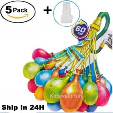 NEW 5 Pack 555 Water Balloons-instant self-tie.
