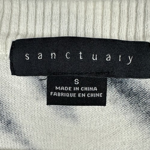 Sanctuary Womens S Long Sleeve Top Sweater Zebra Tie Dye Navy Srtipe - Picture 8 of 15