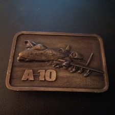 A-10 Thunderbird Warthog Air Force Fighter Jet Vintage Belt Buckle