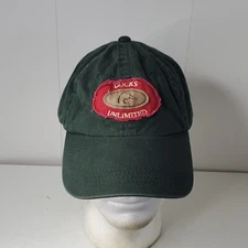 Ducks Unlimited Embroidered Duck Logo Leather Patch Strapback Hat Baseball Cap