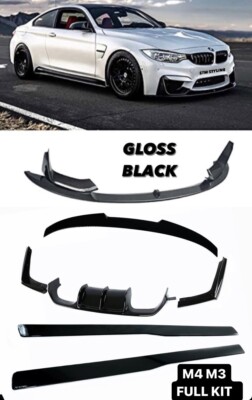 BMW M3 M4 F80 F82 F83 GLANZ FRONT SPLITTER HECKDIFFUSOR SEITENSCHWELLER BODY KIT MP