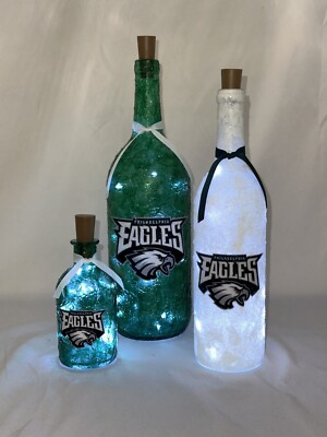 Unique Philadelphia Eagles Fan Who Has Everything- Set Of 3 Lighted Bottles