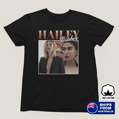 Hailey Bieber Dual Portrait Graphic T-Shirt – Fashion Icon Men's