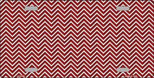 Red White Chevron Metal Novelty License Plate Tag Lp2688