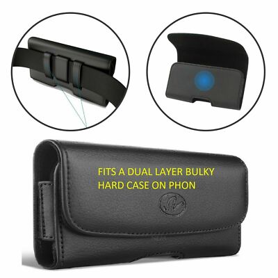 XL BELT CLIP LEATHER HOLSTER TO FIT A CASE ON iPhone 11,12,13,14