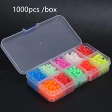 1000Pcs Fishing Beads Luminous Beads PP Fishing Tackle Beads for Night Fishing