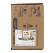 Narvon 5 Gallon Bag in Box Diet Cola Beverage / Soda Syrup