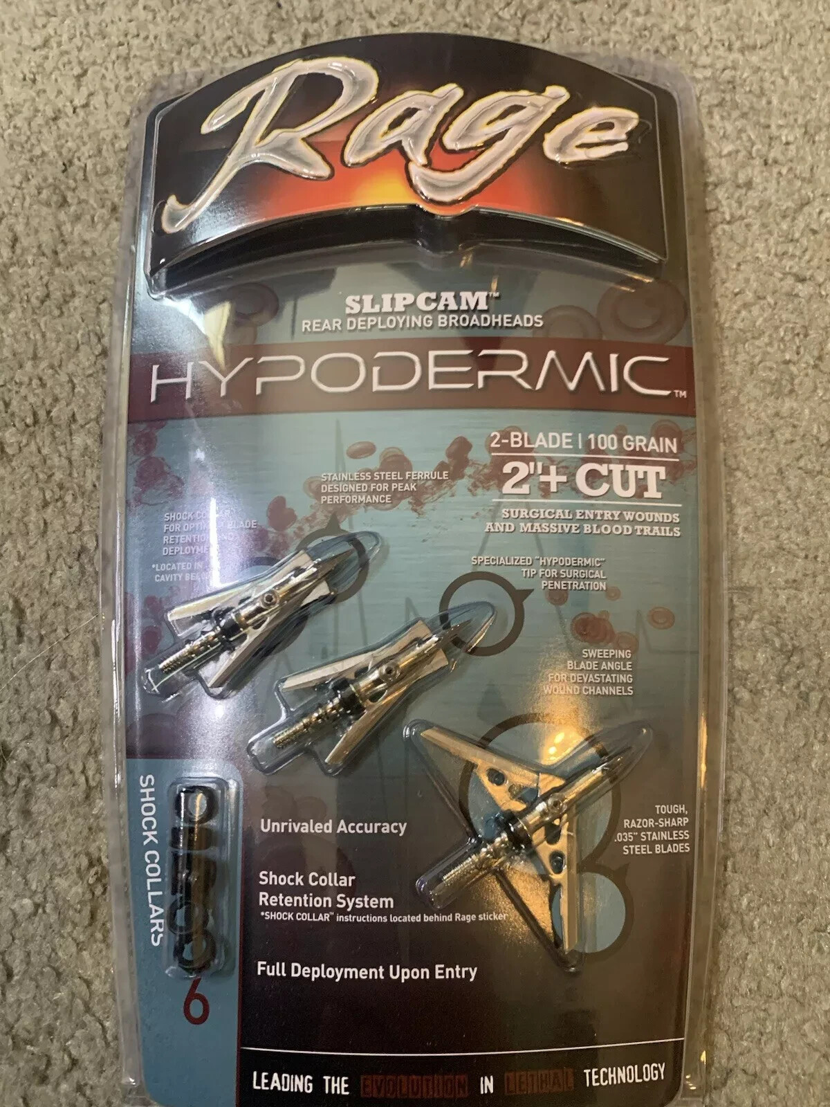 Têtes De Flèche Rage Hypodermic 100 Grains Pour Arbalète - Mécaniques à Ouverture Large