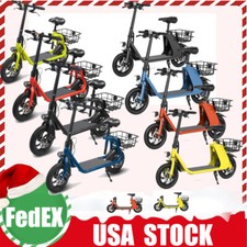 450W Foldable Electric Scooter Adults Commuter Electric Moped E-Scooter w/ Seat