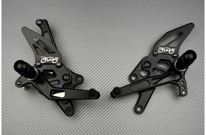 Commandes reculées de précision AVDB en aluminium CNC pour Yamaha R3 argent