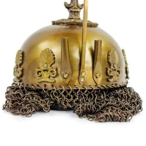 Casco Eslámico Imperio Otomano con Armadura de Correo de Cadena Acero Casco de Halloween Foto 4 de 4