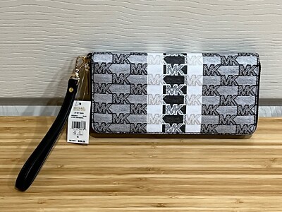 Michael Kors Jet Set Travel Large Continental Zip Around Wallet Wristlet $298