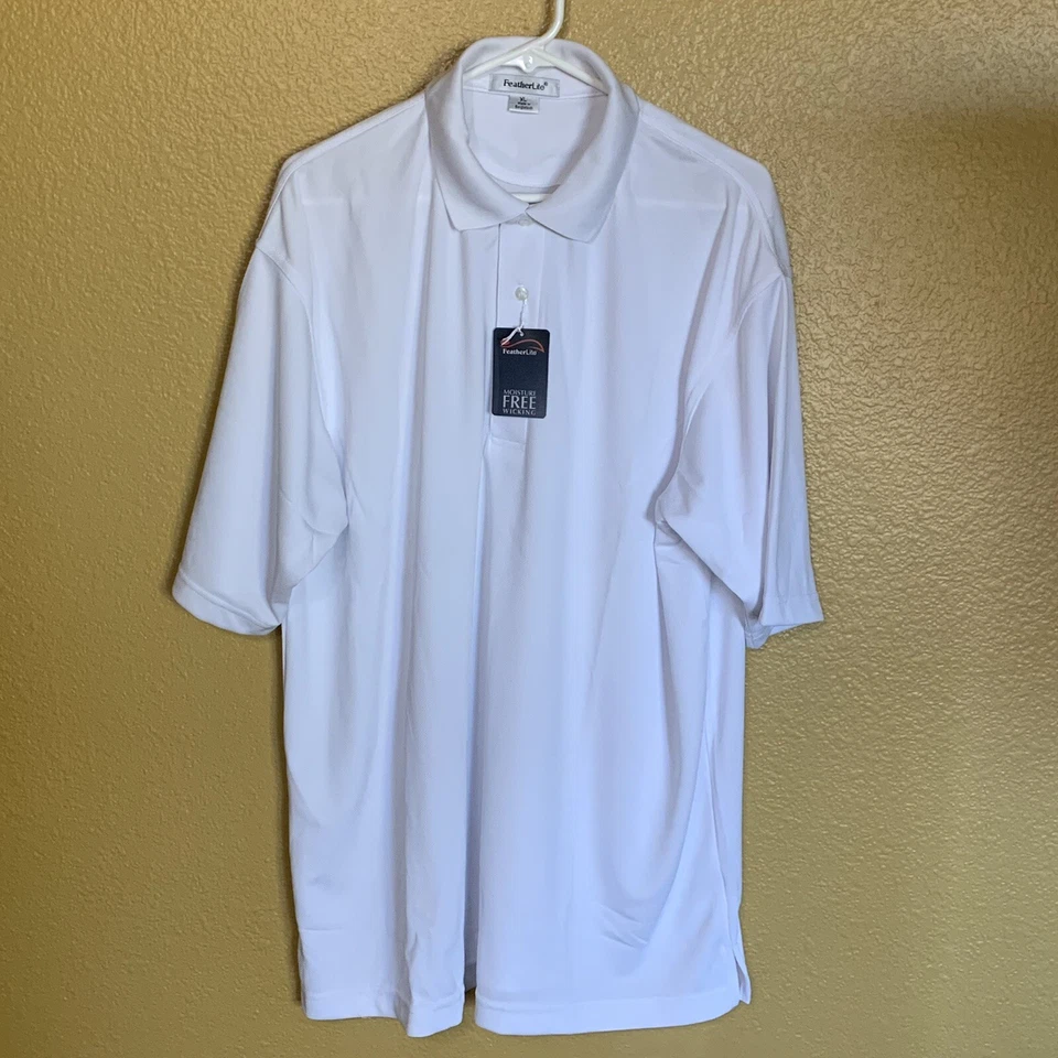 FEATHERLITE~Camisa polo/golf manga corta para hombre nueva con etiqueta blanca absorbente de humedad Foto 2 de 4