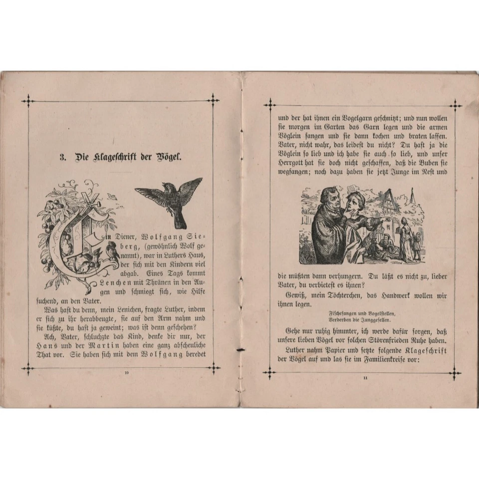 Martin Luther 1898 German Book Magdalena Lenchen Vtg Child Death illustrated Art - Image 4 of 4
