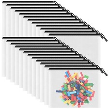 Smarpau A5 Mesh Zipper Pouch, 24 Pack 9.5" x 7.1" Plastic Zipper Pouches for ...