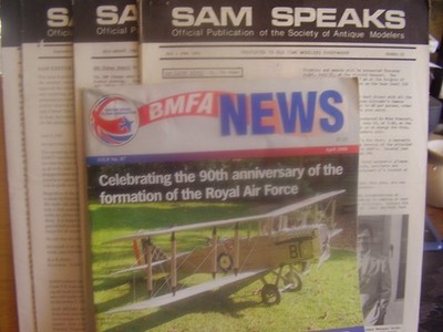 MODEL AIRCRAFT MAG BMFA NEWS # 87 2008 AND 6 X SAM SPEAKS MAGS 1983 TO 1987