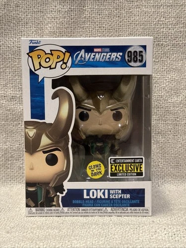 Funko Pop! Loki with Scepter #985 Entertainment Earth Exclusive (Glows in Dark)