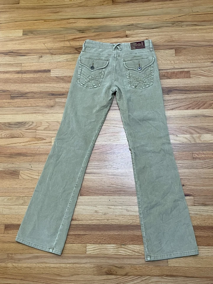 Pantalón L.e.i Mujer 3 Marrón Pana Algodón Tobillo Recto Y2k Bajo De Colección Foto 2 de 4