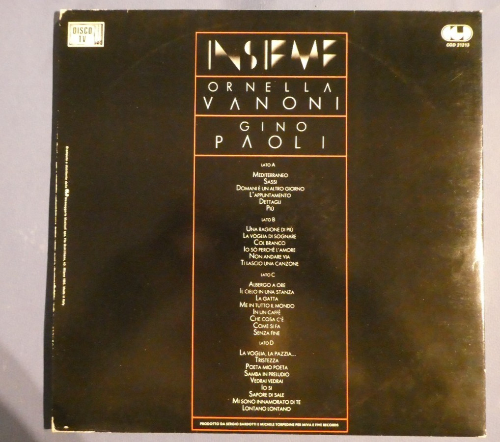 Vanoni* - Paoli* ‎– Insieme 2 × Vinile, LP,  Italia 1985