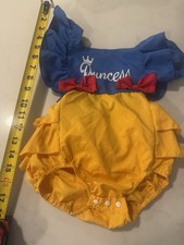 Snow White Princess Baby Romper Costume 12-18 Months Ruffle Tutu Bloomers Disney