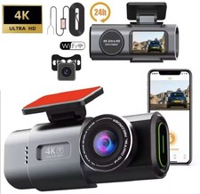 4K Front Rear Mini Dashcam for Car Van Security Parking DVR Recorder Wi-Fi GPS