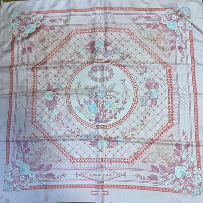Hermes Carre Jeux De Paille Straw Play Pink