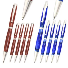 Fancy Pen and Pencil Kit Combo Set - Satin Silver, 10 Pack, Legacy Woodturning