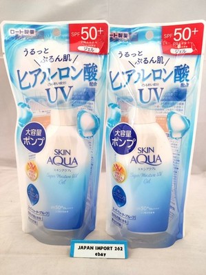 2 X Skin Aqua Super Moisture Gel UV Sonnenschutz 140g Large size Pump / ROHTO
