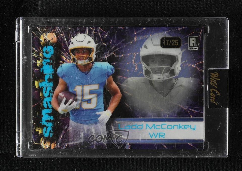 Ladd McConkey Wild Card Alumination Just the Hits #LM Donut Circles Foil-Purple