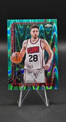 2024-25 Topps Chrome Alperen Sengun #106 Aqua Refractor Serial Numbered
