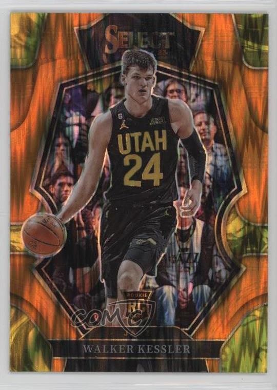 2022-23 Panini Select Premier Level Orange Flash Prizm Walker Kessler #187 6o3