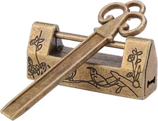 Chinese Antique Style Lock with Key – Zinc Alloy Vintage Chest Lock