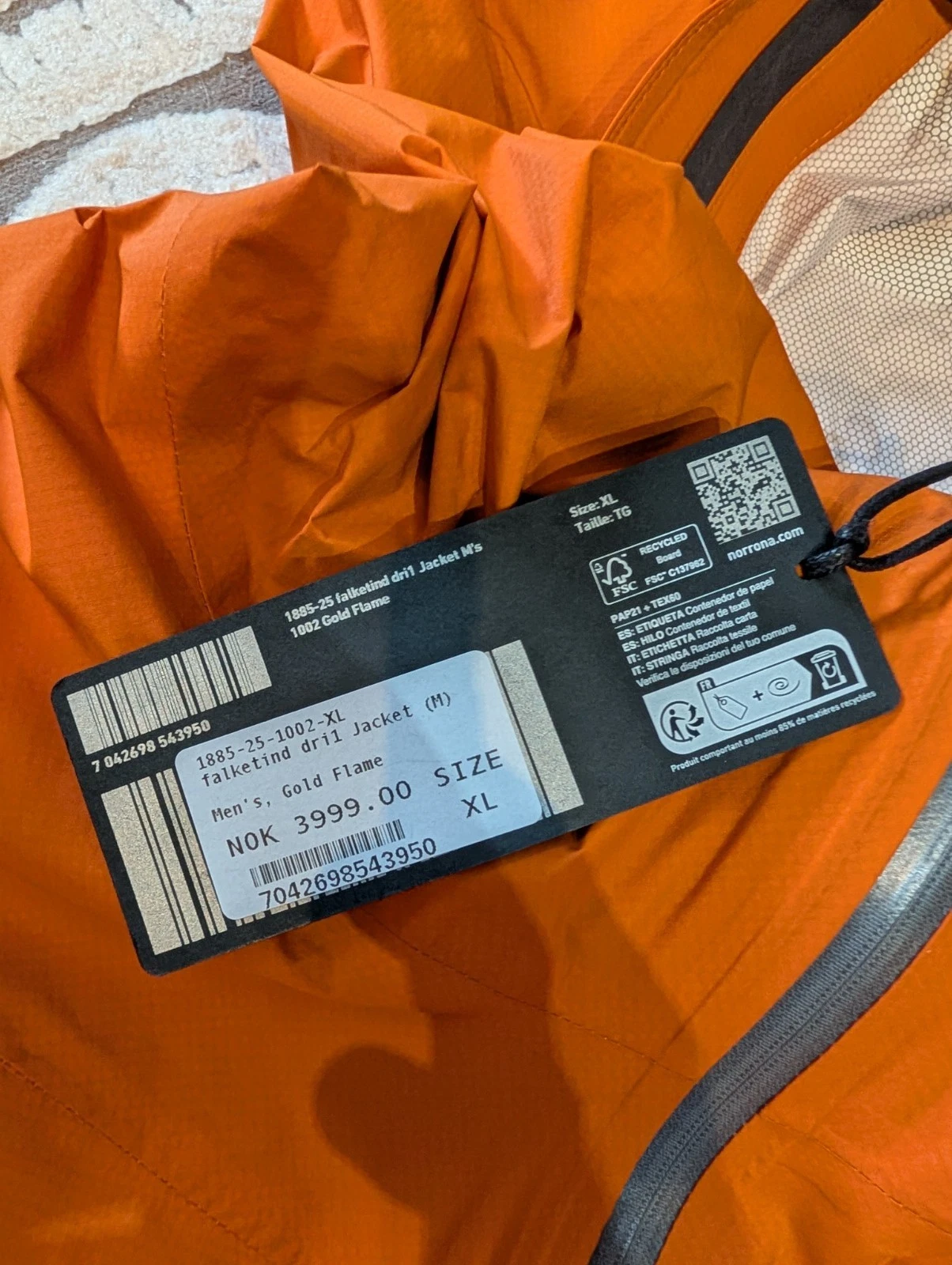 Norrona falketind dri1 Jacket XL Gold - product detail image 2