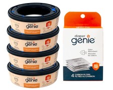 Diaper Genie Max Fresh Refill Bags 1080 Ct  Carbon Filters 4 Ct Bundle