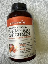 NatureWise Curcumin Turmeric 2250mg Curcuminoids BioPerine 360 CAPSULES
